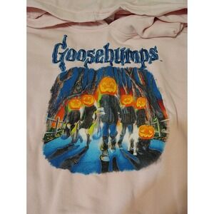 Goosebumps Embroidered Letters Cropped‎ Pink Hoodie Medium Sleeve Hits